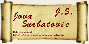 Jova Šurbatović vizit kartica
